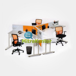 Jual Partisi Kantor Murah, Partisi Kantor Donati 3 Seat Minimalis