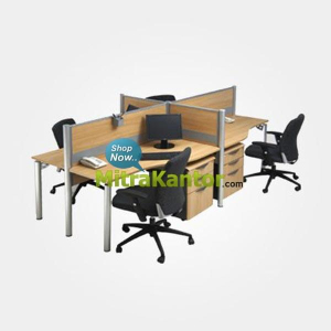 Jual Partisi Kantor Murah, Partisi Kantor Modera 4 Staff 1 Series