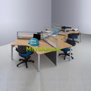 Jual Partisi Kantor Murah, Partisi Kantor Modera 6 Seat 3 Series