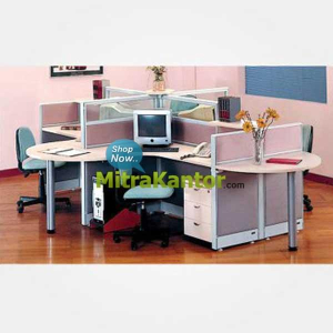 Jual Partisi Kantor Murah, Partisi Kantor Uno 4 Staff Murah