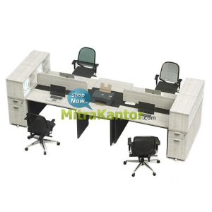 Jual Meja Kantor Modera Konfigurasi 4 Orang Harga Murah di Jakarta