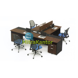 Jual Meja Kantor Modera Konfigurasi 4 Orang B Harga Murah di Jakarta