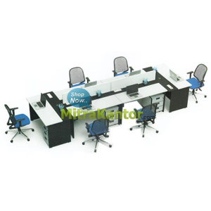 Jual Meja Kantor Modera Konfigurasi Staff 6 orang C Harga Murah di Jakarta