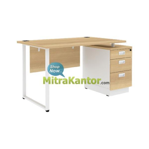 Jual Meja Kantor Harga Murah di Jakarta, Meja Kantor Expo ES 1275 + Laci Meja Kantor Expo ES 3D