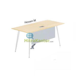 Meja Kantor Donati Hessen M modern dengan soket listrik dan desain minimalis