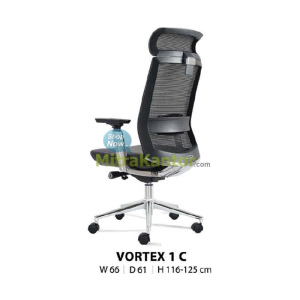 Kursi kantor ergonomis Donati Vortex 1 C dengan sandaran mesh dan fitur adjustable.