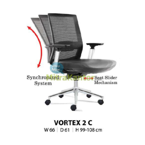 Kursi kantor direktur Donati Vortex 2 C dengan sandaran jaring dan seat slider