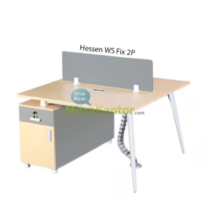 Meja Kantor Staff Donati Hessen WS FIX 2P workstation 2 orang dengan drawer dan divider