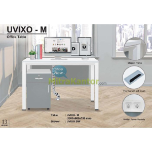 Meja kantor minimalis Donati UVIXO - M dengan drawer dan fitur kabel tersembunyi