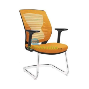 Kursi kantor hadap Donati Verro V1-C warna oranye dengan kaki chrome