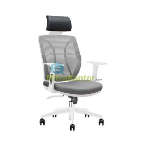 Kursi kantor Donati Vellico 1 LW-W ergonomis warna putih abu
