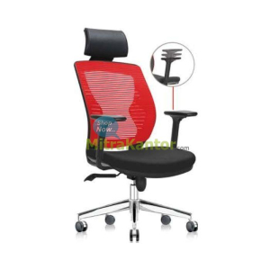 Kursi kantor manager Donati Verro 1 AL dengan sandaran jaring merah dan armrest adjustable