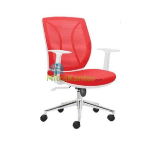 Kursi kantor staff Donati Vellico 2 C-W warna merah ergonomis