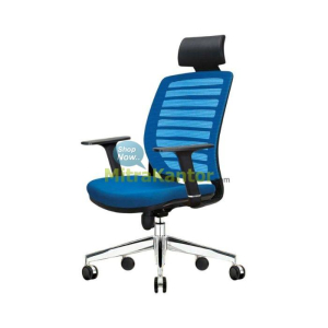 Kursi kantor Donati Valen-B 1 AL warna biru ergonomis dengan headrest