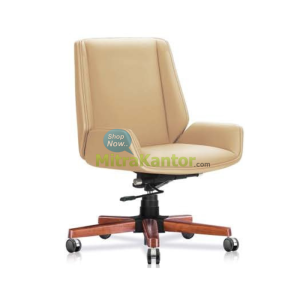 Kursi kantor direktur Evora 2 WD sandaran sedang dengan footbase kayu