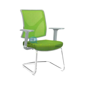 Kursi kantor hadap ergonomis Donati Diego V1-C G dengan sandaran jaring hijau