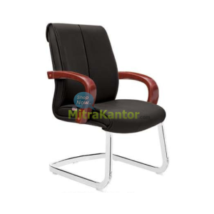 Kursi kantor hadap Donati Rusell V1-C dengan dudukan hitam dan kaki chrome
