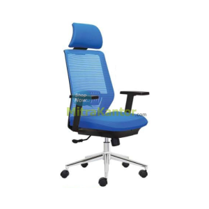 Kursi kantor manager Donati Carly-P 1 C warna biru ergonomis