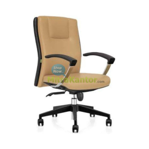 Kursi kantor manager Donati Cliv 2 TC warna krem dengan armrest hitam dan desain ergonomis