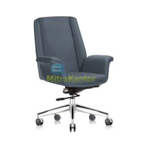 Kursi kantor manager Donati Sharon 2 AL warna abu-abu dengan kaki aluminium