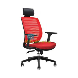 Kursi kantor manager Donati Valen 1 warna merah hitam sandaran tinggi