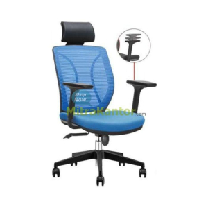 Kursi kantor manager Donati Vellico 1 dengan sandaran jaring dan headrest adjustable
