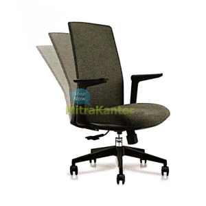 Kursi kantor staff Ichiko Cesto I warna abu-abu ergonomis dengan sistem synchronized