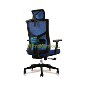 Kursi kantor manager Ichiko Luxva I dengan sandaran tinggi dan warna biru elegan
