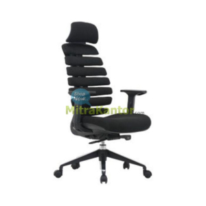 Kursi kantor manager Uno Ohio HR Black desain ergonomis mod