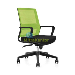 Kursi Kantor Staff Donati Belva 2 sandaran mesh hijau dudukan hitam ergonomis