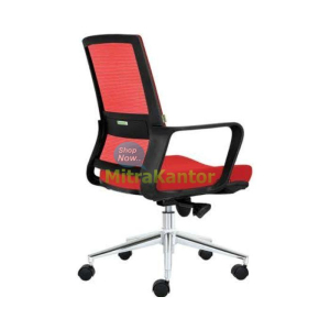 Kursi kantor Donati Belva 2 C warna merah ergonomis sandaran mesh