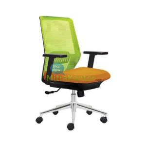Kursi kantor staff Donati Carly-P 2 C ergonomis warna hijau oranye