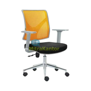 Kursi kantor staff ergonomis Donati Diego 1 C-G dengan sandaran mesh oranye