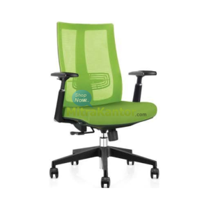 kursi kantor staff Donati Getxo 2 hijau ergonomis dengan sandaran mesh dan armrest adjustable