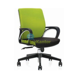 Kursi kantor Donati Petra 1 warna hijau hitam ergonomis untuk staff