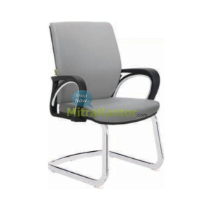 Kursi kantor hadap Donati Petra V1 C warna abu-abu dengan sandaran empuk dan kaki chrome