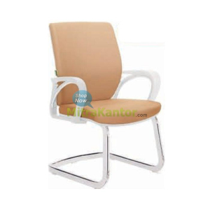 Kursi kantor hadap Donati Petra V1 C-W warna cokelat dengan kaki chrome