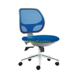 kursi kantor staff Donati Scelo 2 C-G dengan sandaran jaring biru dan roda ergonomis