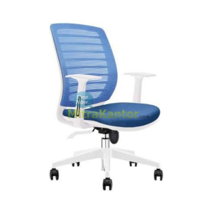 Kursi kantor staff Donati Valen 2 LW-W warna putih biru ergonomis