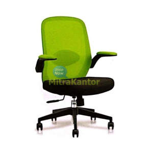 Kursi kantor staff Ichiko Wilco II warna hijau dan hitam ergonomis