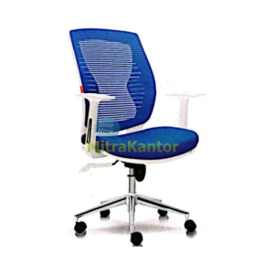 Kursi kantor Ichiko Zilgy II C-W berwarna biru ergonomis dan minimalis