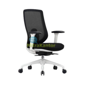 Kursi kantor staff Uno Hamburg ergonomis warna hitam putih