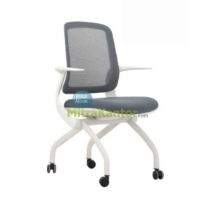 Kursi kantor staff Uno Nevada White WHL dengan sandaran jaring dan roda