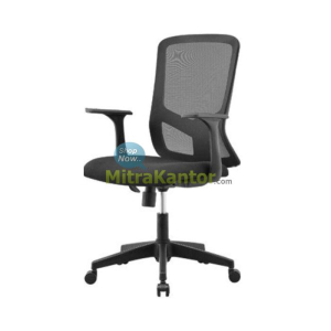 Kursi kantor staff Uno Newcastle Black ergonomis warna hitam