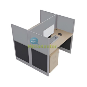 partisi kantor 2 staff Donati DO W25 I 2P dengan desain sekat tengah
