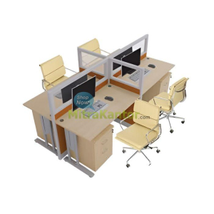 partisi kantor 4 staff Donati DO W50 IG 4P dengan desain minimalis dan ergonomis
