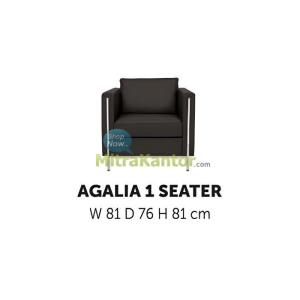 Sofa Minimalis Donati Agalia 1 Seater warna hitam desain elegan untuk kantor