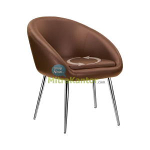 Kursi Sofa Minimalis Donati Elana 3 warna cokelat dengan kaki chrome