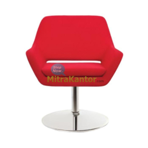 Kursi sofa minimalis Donati Jasper 1 warna merah dengan kaki chrome bundar