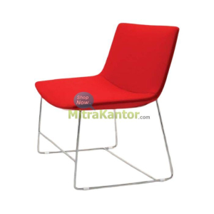 Kursi sofa minimalis Donati Vialo 1 warna merah dengan kaki besi chrome
